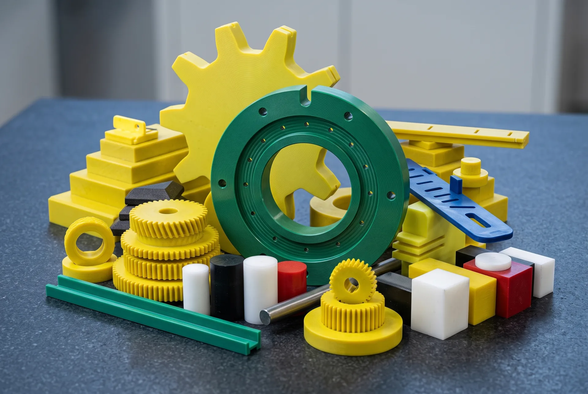 Machined engineering plastics for different functions
