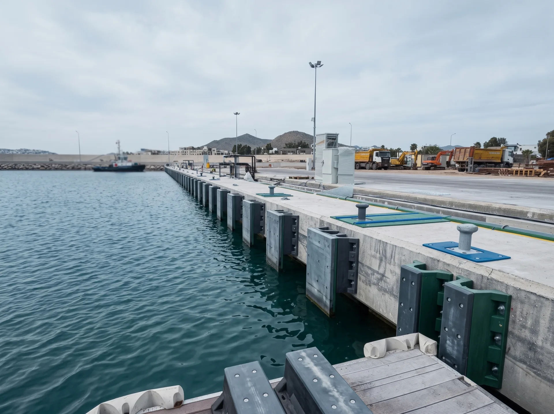 Heavy-duty guide and wear components used in port structures