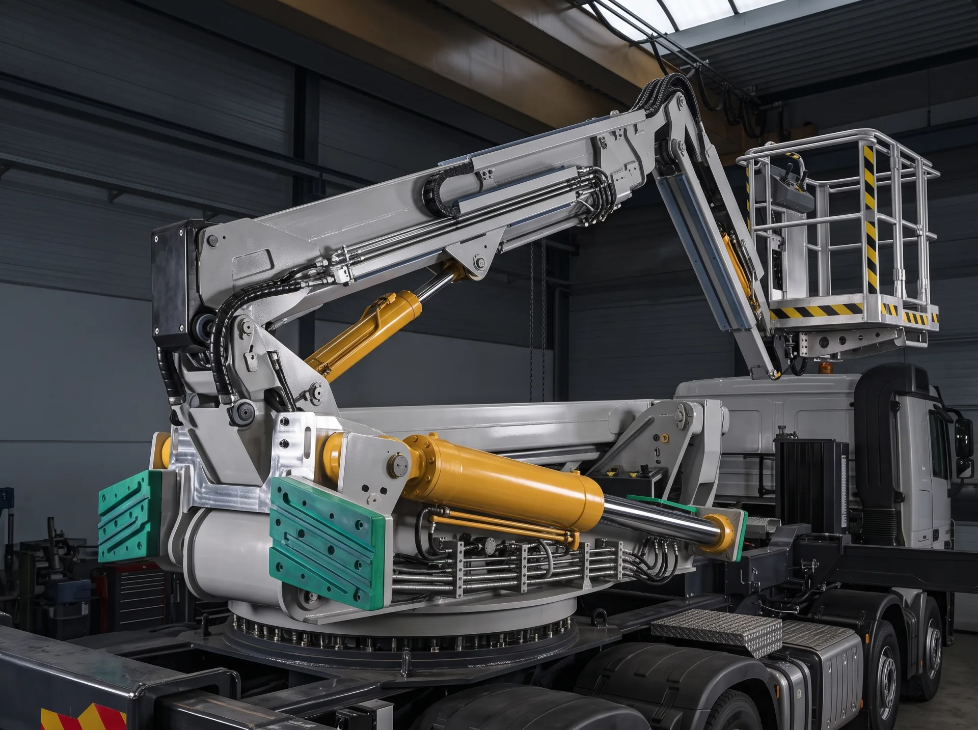 Custom plastic and metal components in vehicle-mounted lifting equipment